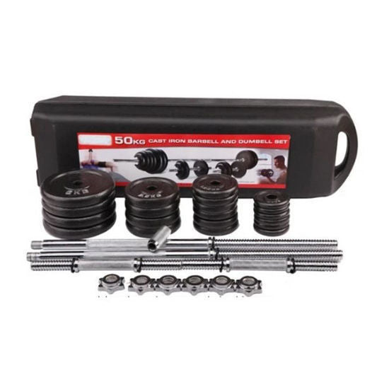 Cast Iron Barbell & Dumbbell Set 50kg