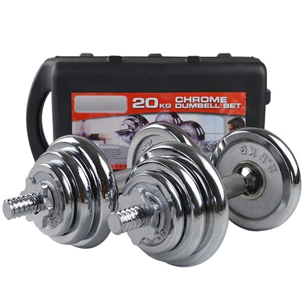 Chrome Dumbbell Set 20kg with Case