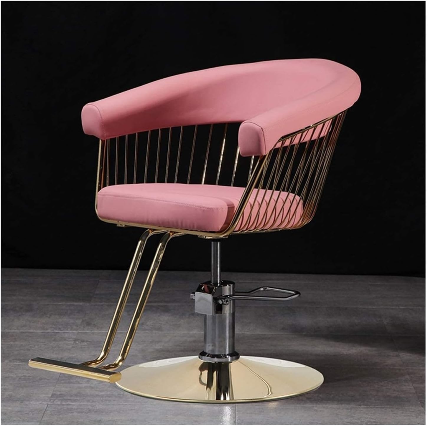 ZIA - Boutique Matte Gold &amp; Pink PU Salon Chair