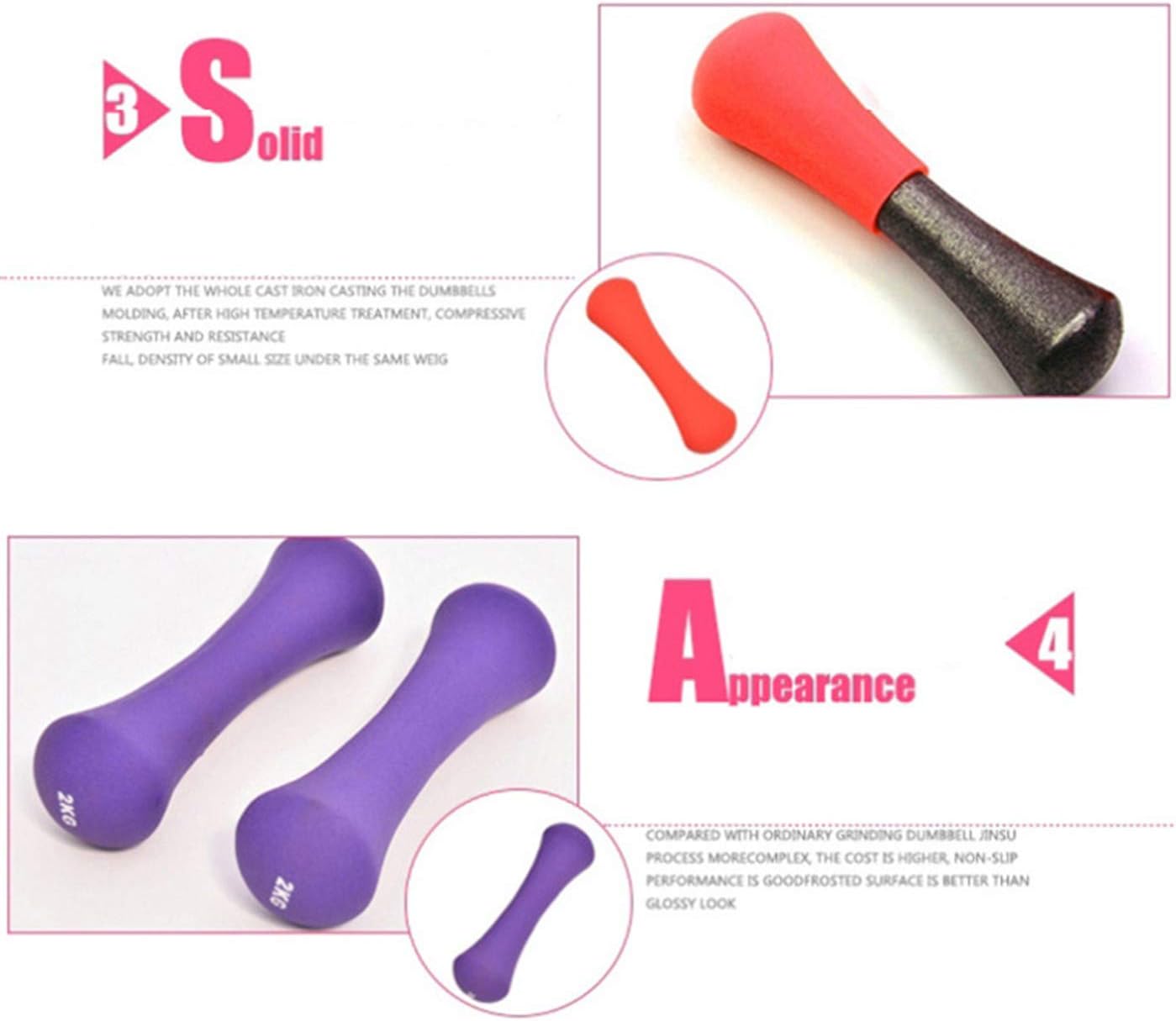Aerobic Dumbbell - Neoprene Coated Bone Shape(Pair)