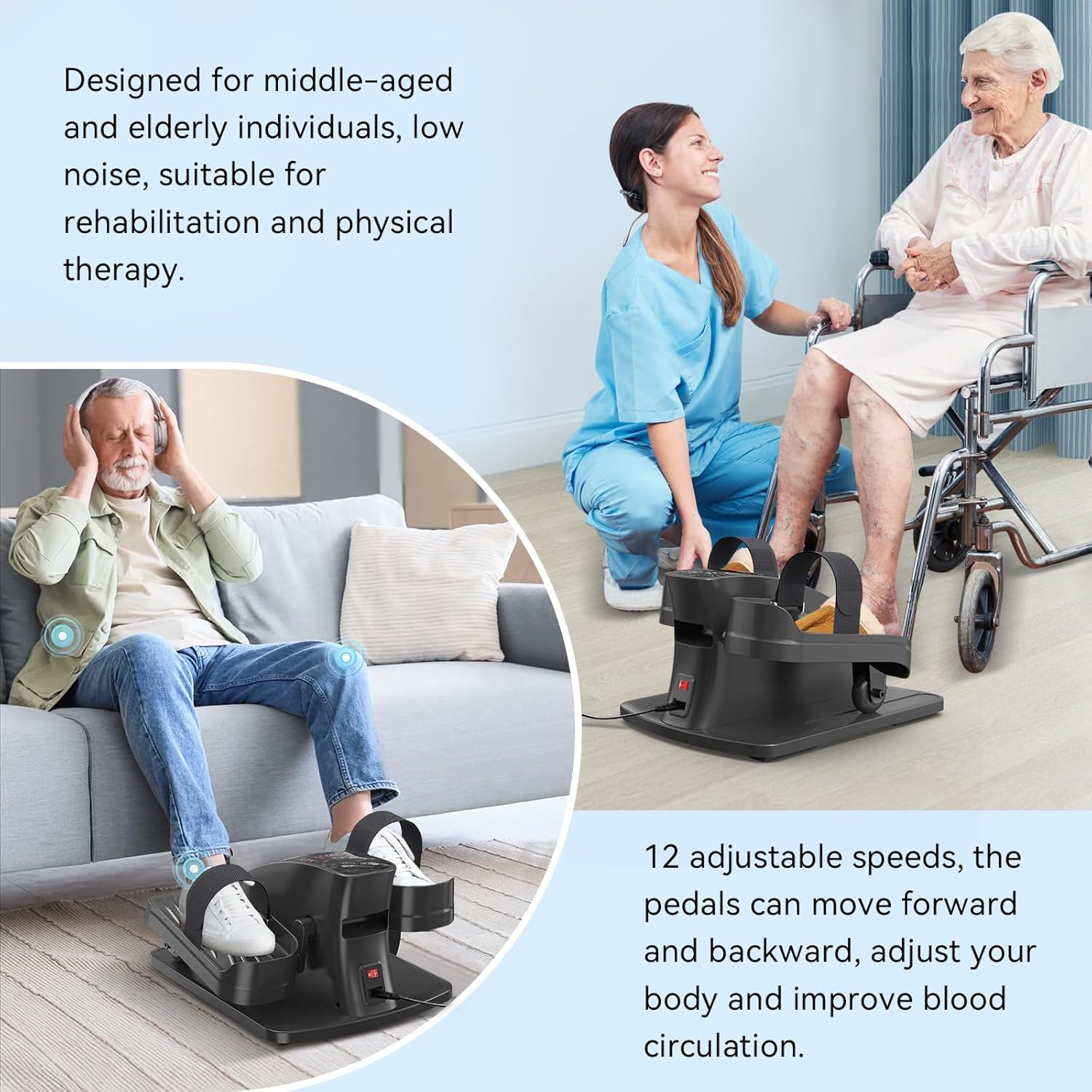 Electric Pedal Exerciser - In Use for Rehabilitation