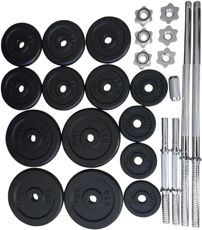 Cast Iron Barbell & Dumbbell Set 50kg