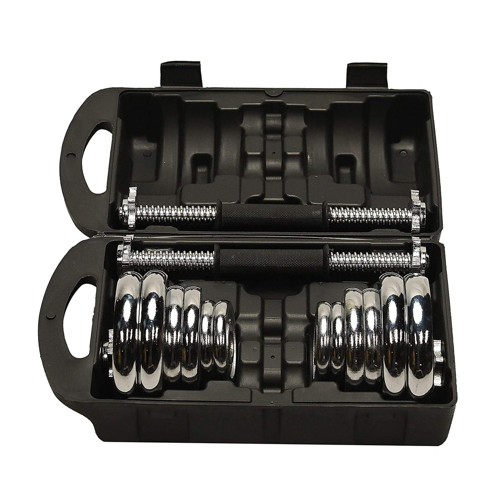 Chrome Dumbbell Set 20kg with Case
