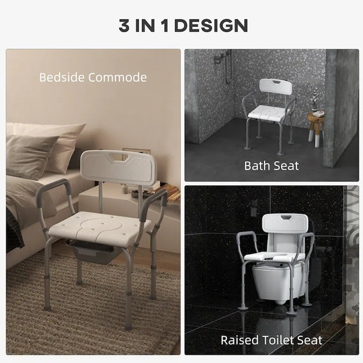 3-in-1 Multi-Purpose Commode and Shower Chair