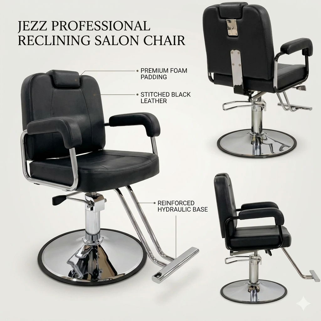 JEZZ - Premium Reclining Salon and Barber Chair
