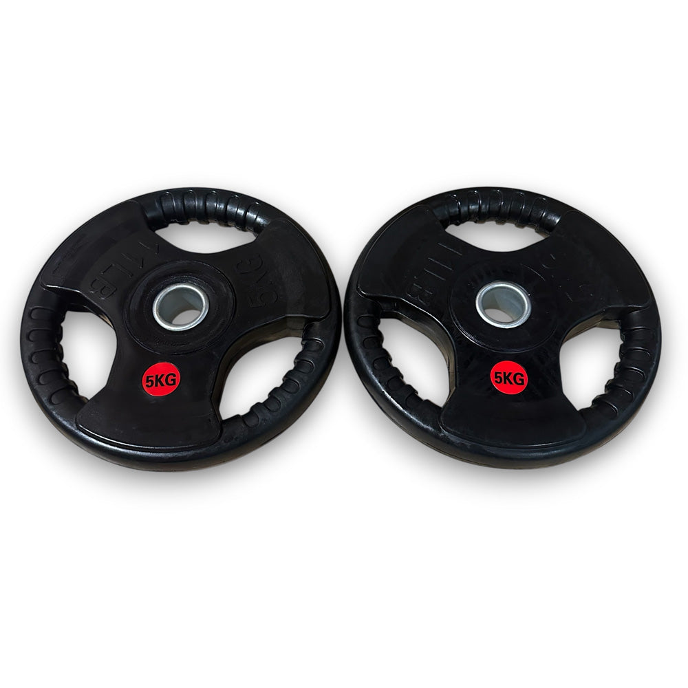 Standard Weight Plate - Tri Grip Rubber Coated 30mm (Pair)