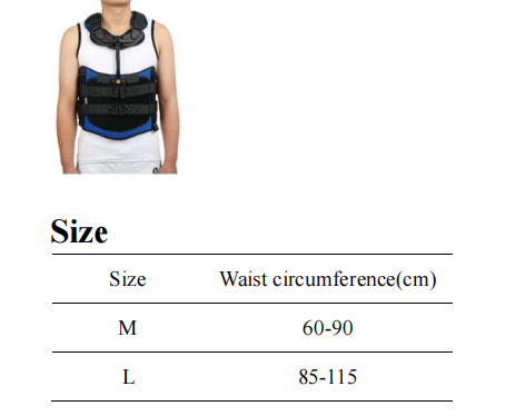 Lumbar Support Brace - Size Chart