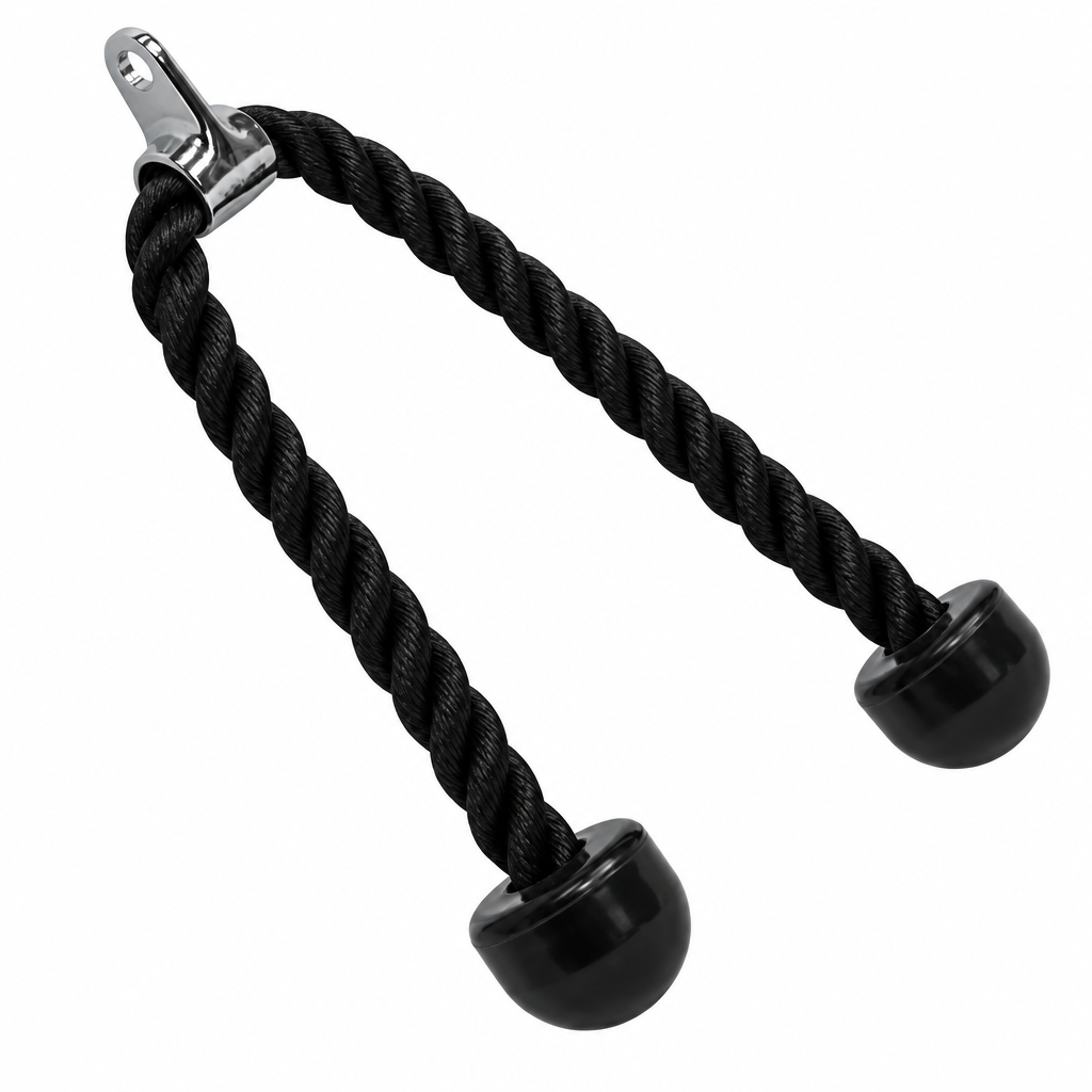 Tricep rope cable attachment on white background