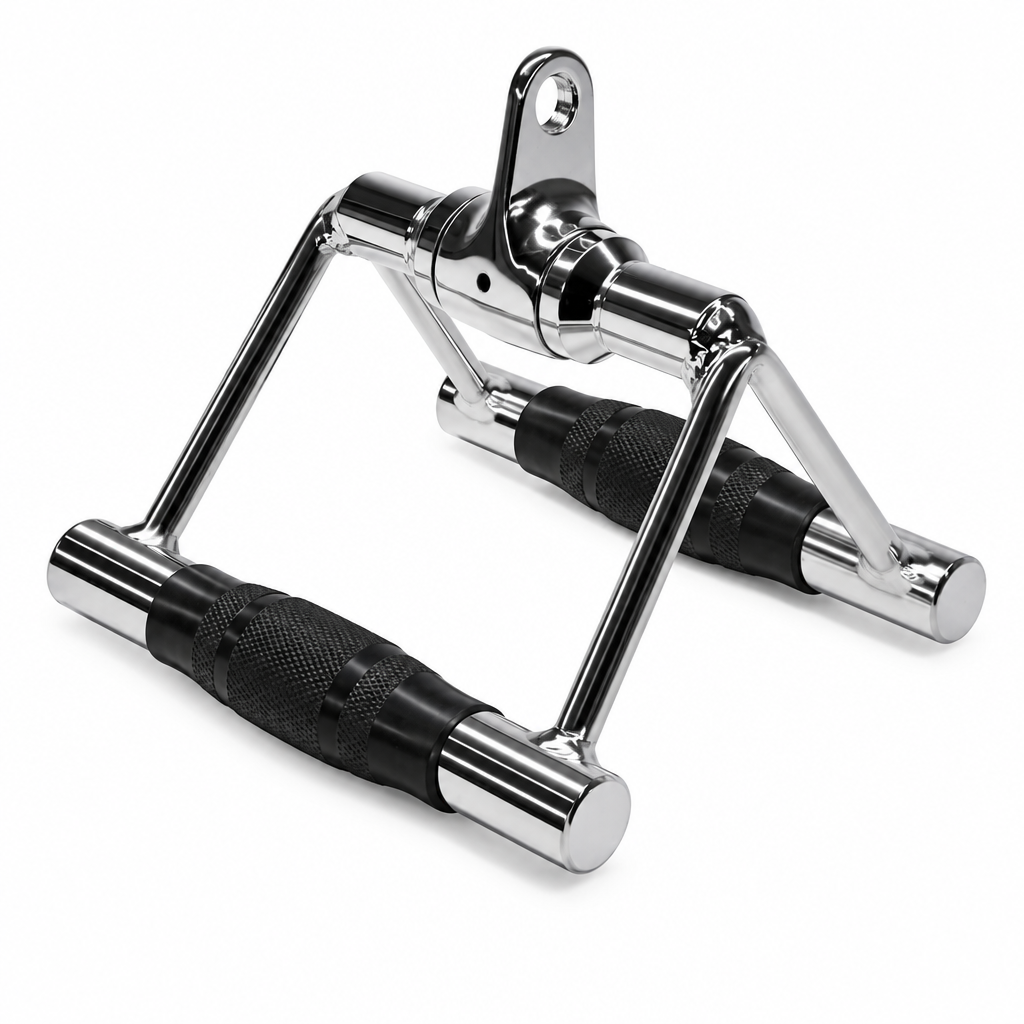 Double D handle cable attachment on white background